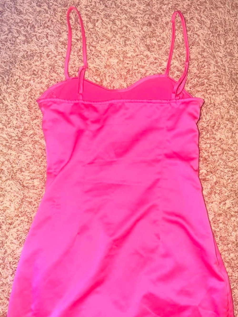 PrettyLittleThing Hot Pink Slip Mini Dress